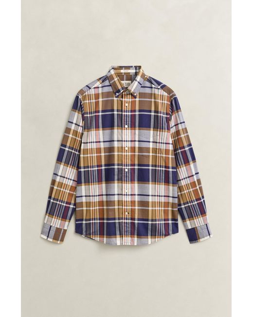 Gant Natural X Yale Checked Poplin Shirt for men
