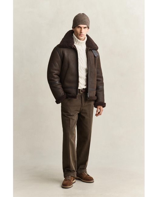 Gant Brown Shearling Jacket for men