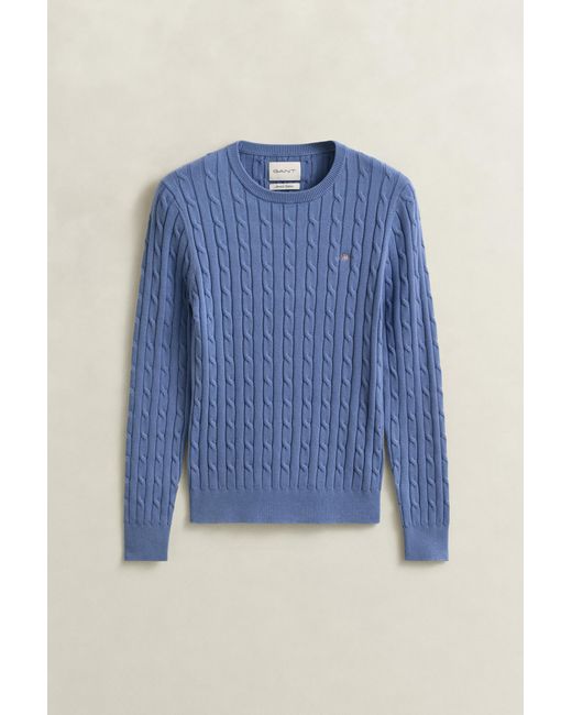Gant Blue Classic Cable Knit Sweater
