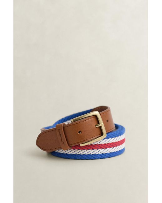 Gant Red Striped Webbing Belt Ruby for men