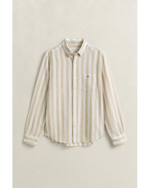 Gant Natural Striped Linen Blend Shirt for men