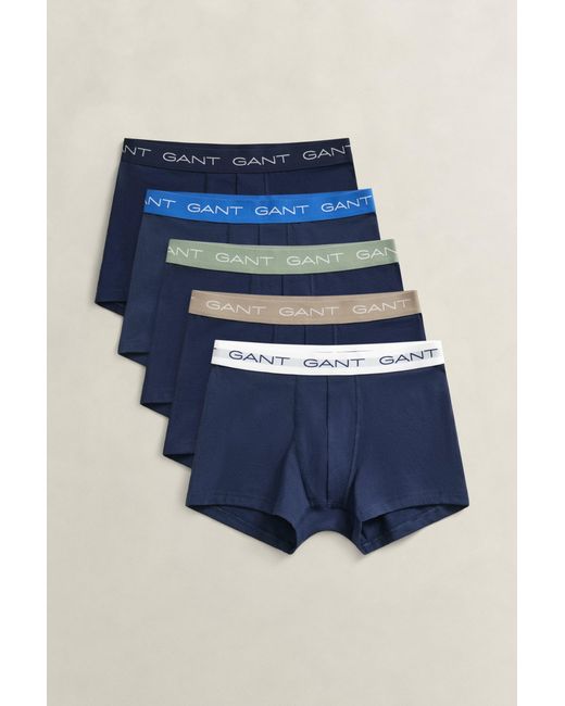 Gant Blue 5-Pack Trunks Marine for men