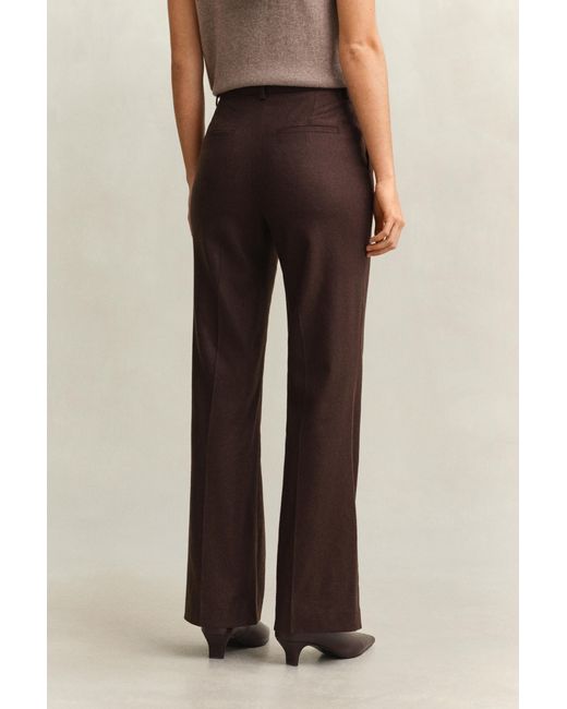 Gant Black Slim Flared Flannel Pants Deep