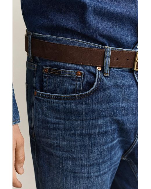 Gant Blue Slim Fit Jeans Mid Broken In for men