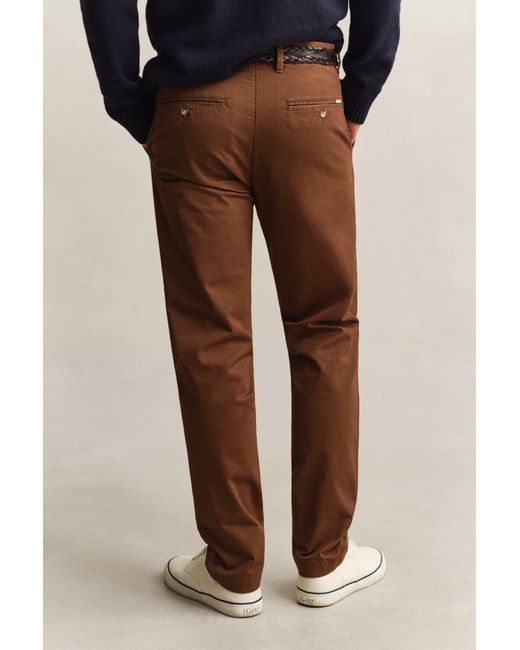 Gant Blue Slim Fit Classic Chinos Mahogany for men