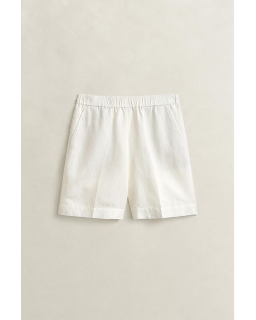 Gant Natural Linen Blend Shorts Eggshell