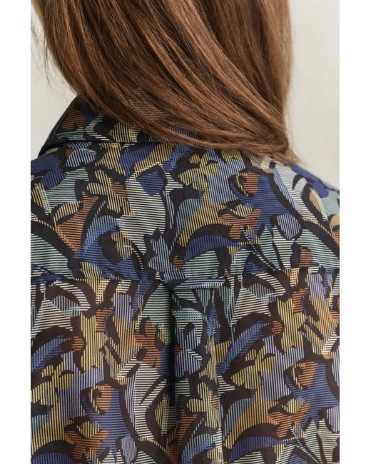 Gant Blue Printed Cotton Silk Shirt Evening