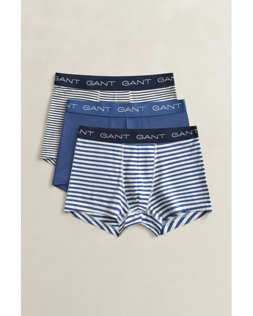 Gant Blue 3-Pack Striped Trunks for men