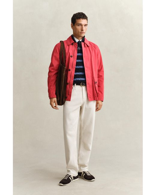 Gant Red Cotton Decker Jacket for men