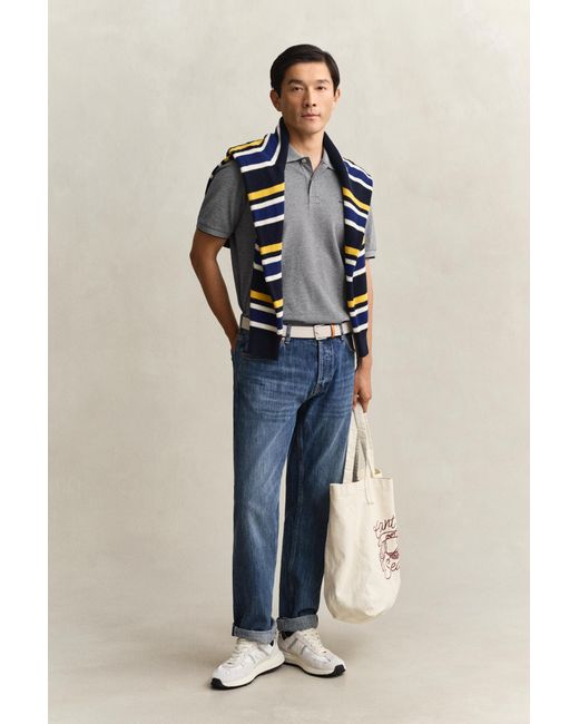 Gant Gray Two-Toned Polo Shirt Evening for men
