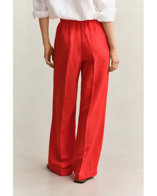Gant Red Linen Blend Pants