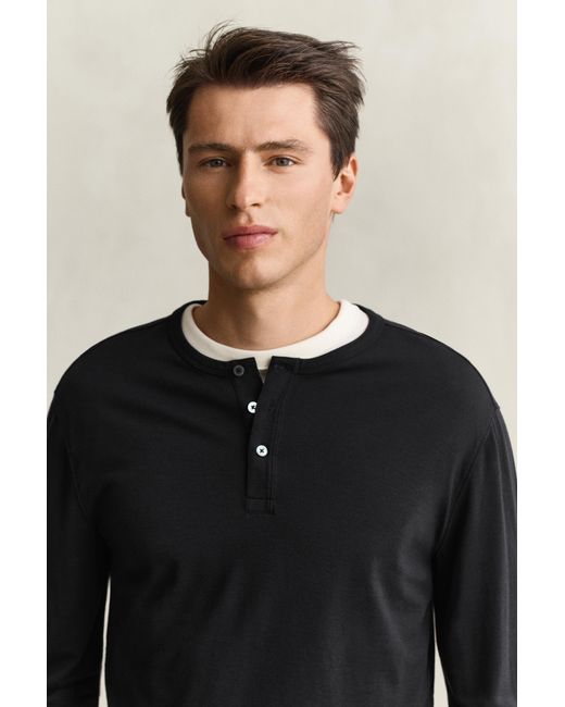 Gant Black Henley Shirt for men
