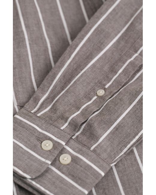 Gant Gray Striped Mélange Poplin Shirt Melange for men