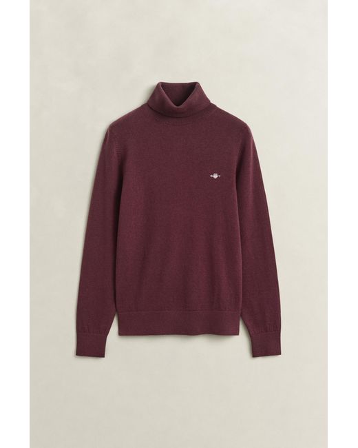 Gant Red Wool Cotton Turtleneck Sweater