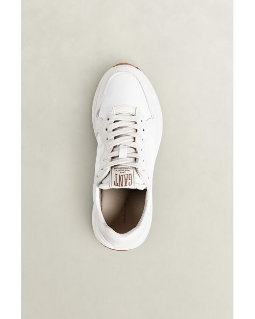 Gant White Beywin Suede Nylon Sneakers