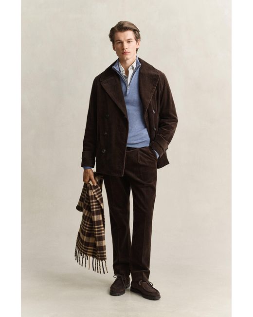 Gant Blue Lambswool Half-Zip Sweater for men