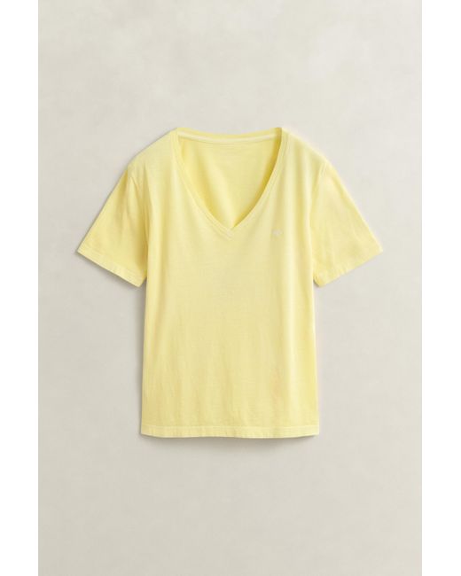 Gant Natural Washed Shield V-Neck T-Shirt