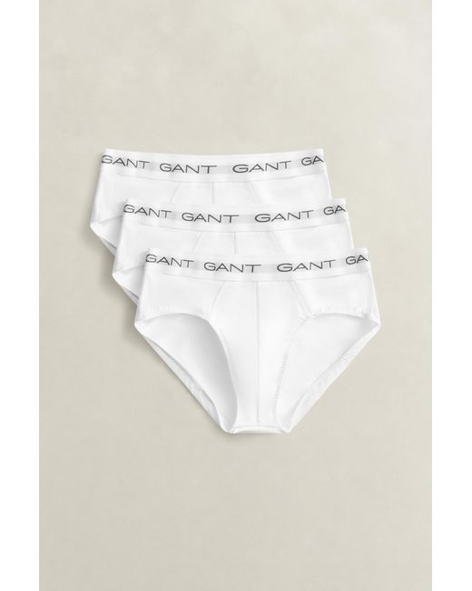 Gant White 3-Pack Briefs for men