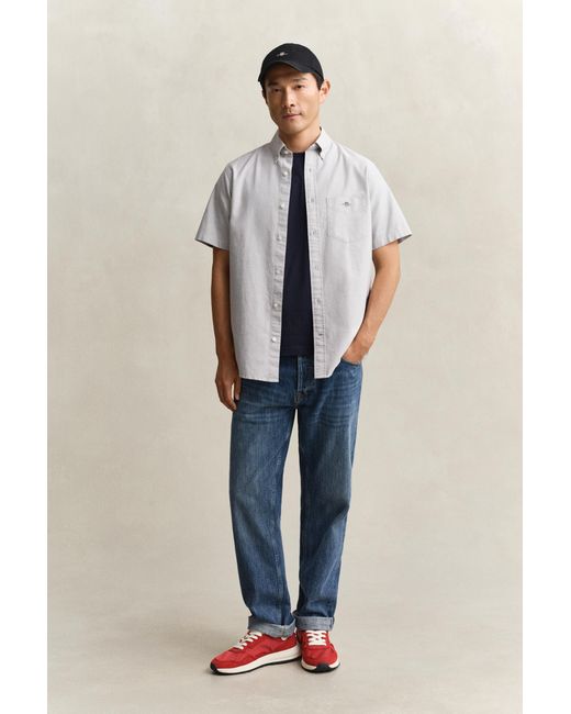 Gant Natural Classic Oxford Short Sleeve Shirt for men