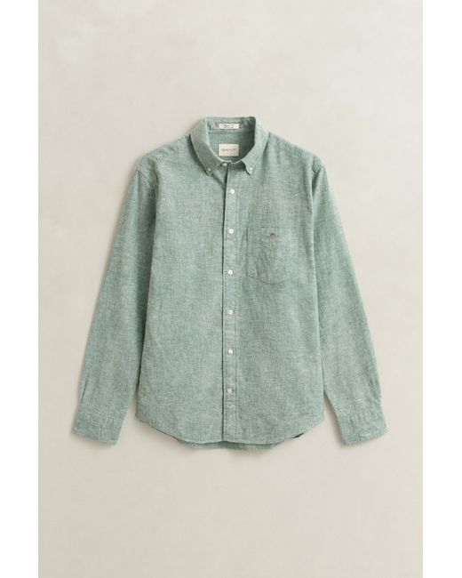 Gant Green Linen Blend Shirt Woody for men
