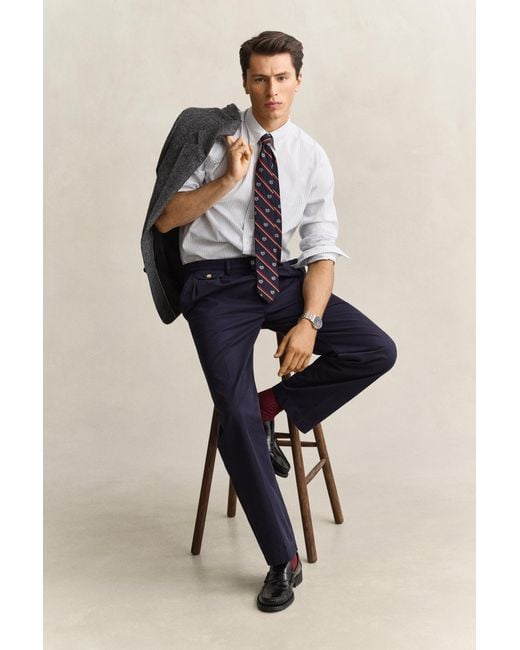 Gant Blue X Yale Striped Oxford Shirt for men