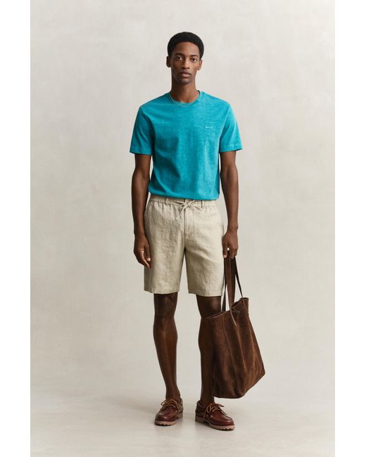 Gant Blue Linen Shorts for men