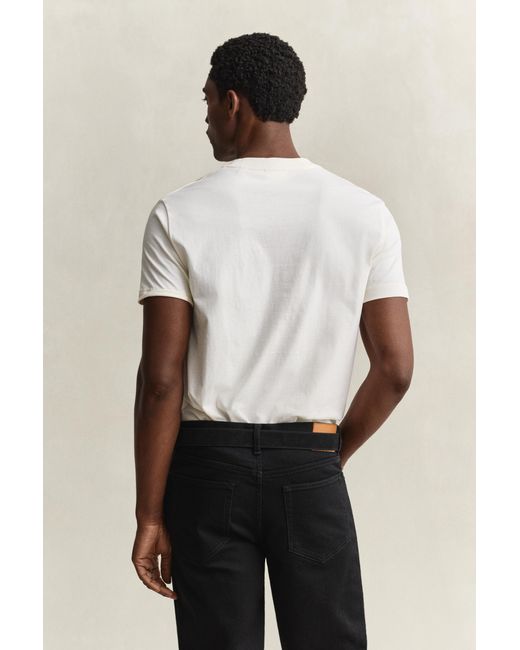 Gant Natural Graphic T-Shirt Cream for men