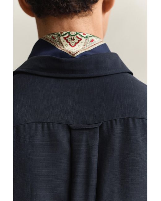 Gant Blue Lyocell Shirt Evening for men