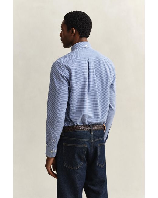 Gant Blue Gingham Classic Poplin Shirt College for men