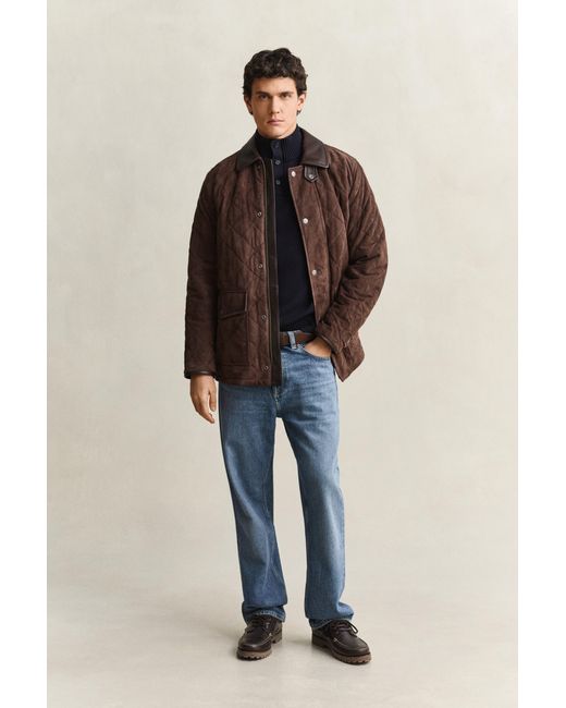 Gant Blue Supima Cotton Buttoned Neck Sweater Evening for men