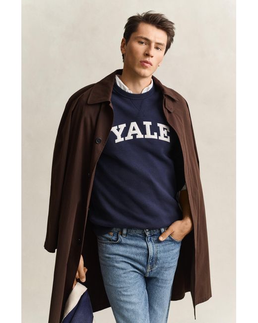 Gant Blue X Yale Crew Neck Sweatshirt Marine for men