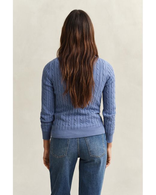Gant Blue Classic Cable Knit Sweater