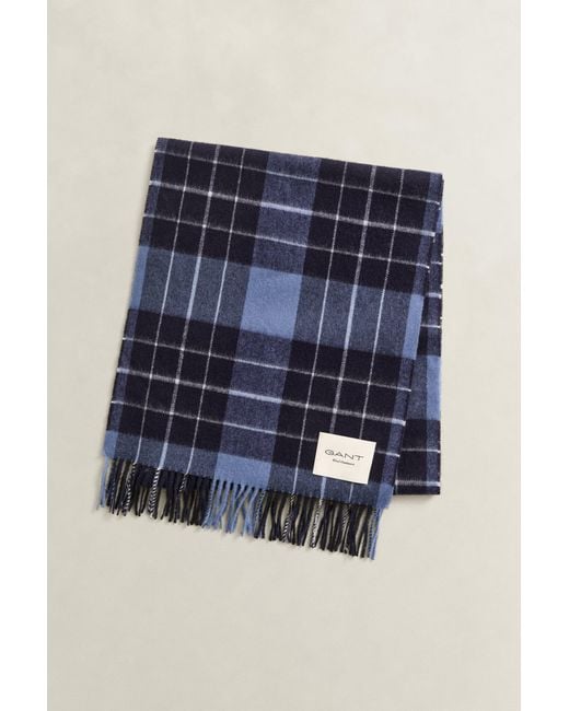 Gant Blue Checked Scarf for men