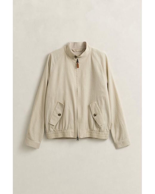 Gant Natural Linen Blend Harrington Jacket Soft Oat for men