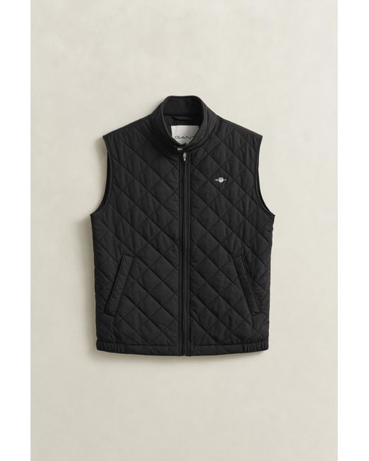 Gant Black Quilted Windcheater Vest for men