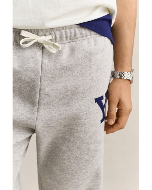 Gant Gray X Yale Sweatpants Melange for men