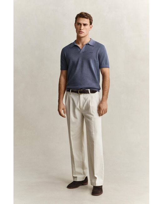 Gant Blue Sunfaded Polo Sweater Classic for men