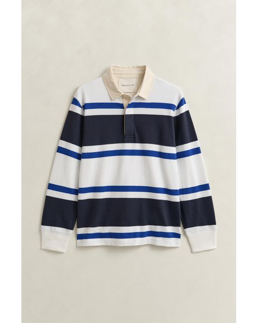 Gant Blue Block Striped Rugger Evening for men