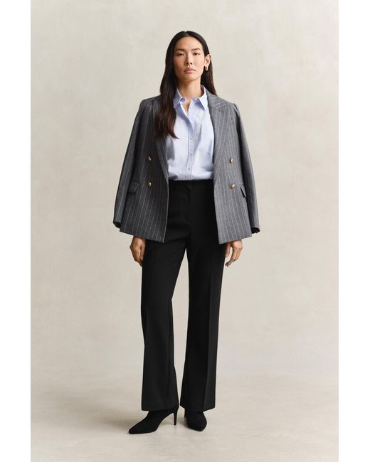 Gant Black Slim Flared Slacks