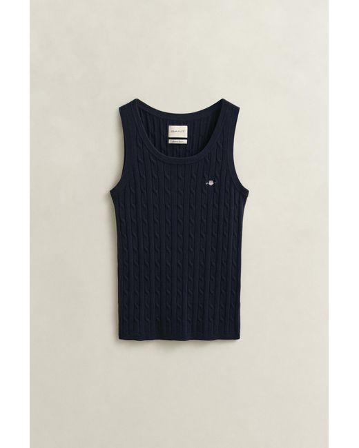 Gant Blue Cable Knit Tank Top Evening