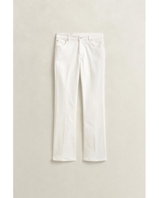Gant White Flared Stretch Jeans Eggshell