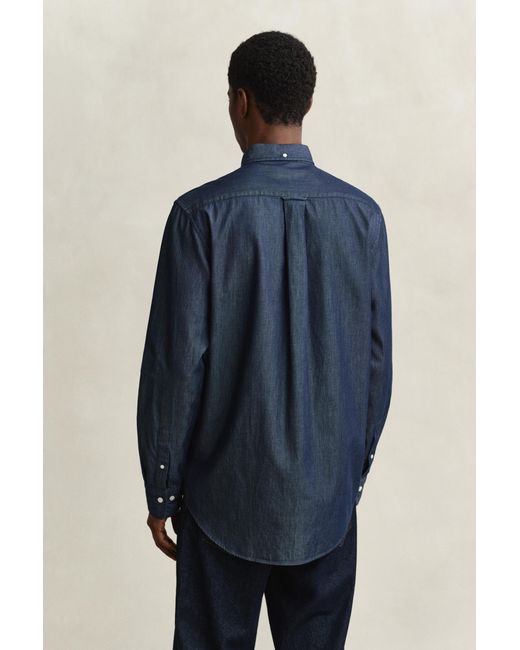 Gant Blue Regular Fit Shirt Dark for men