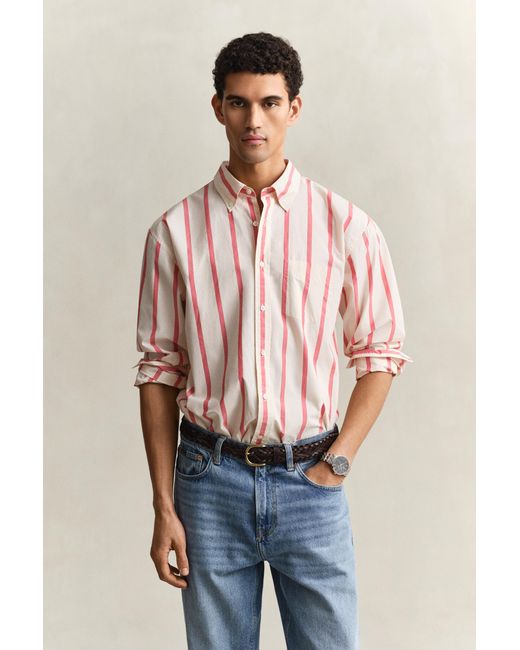 Gant Blue Striped Heritage Poplin Shirt for men