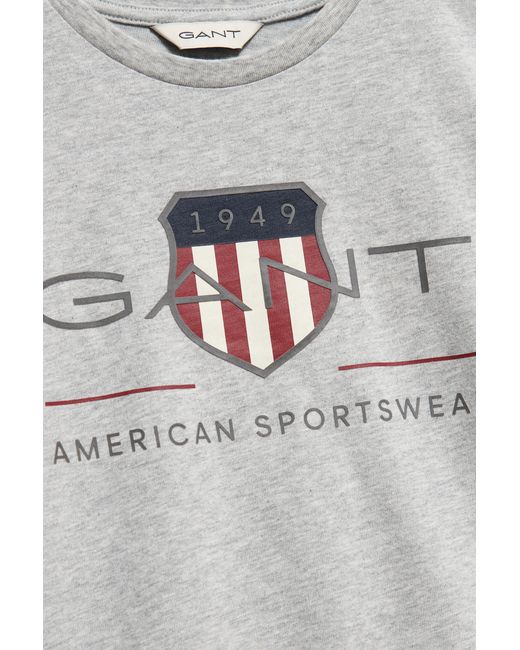Gant Gray Teens Archive Shield T-Shirt Melange