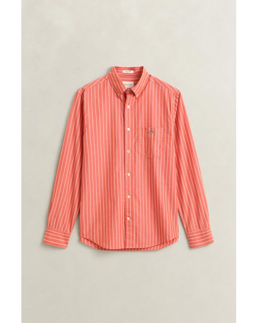 Gant Red Striped Classic Poplin Shirt for men