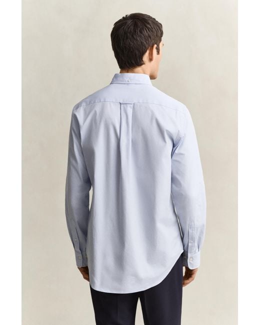 Gant Blue Regular Fit Pinpoint Oxford Shirt for men