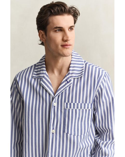 Gant Blue Poplin Pajama Set College for men