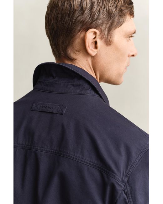 Gant Blue Cotton Windcheater Jacket Evening for men