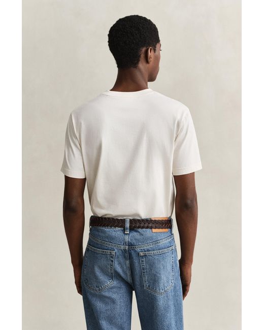 Gant Blue Seasonal Graphic T-Shirt Cream for men