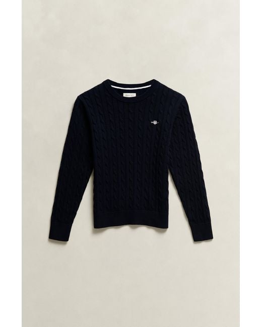Gant Blue Teens Teen Girls Cable Knit Sweater Evening